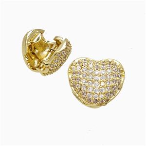 Copper Bead Pave Zircon, Gold Plated, approx 12mm