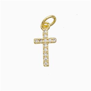 Copper Pendant Pave Zircon, Gold Plated, approx 7-12mm