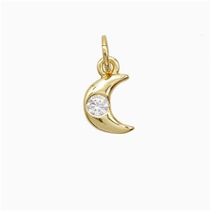 Copper Pendant Pave Zircon, Gold Plated, approx 6-8mm