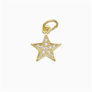 Copper Pendant Pave Zircon, Gold Plated, approx 9mm