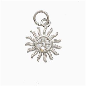 Copper Pendant Pave Zircon, Gold Plated, approx 11mm