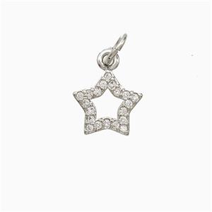 Copper Pendant Pave Zircon, Gold Plated, approx 9mm