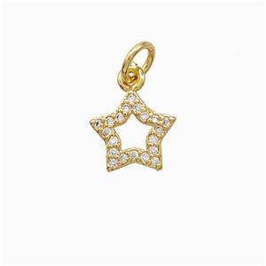 Copper Pendant Pave Zircon, Gold Plated, approx 9mm