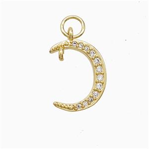 Copper Pendant Pave Zircon, Gold Plated, approx 11-15mm