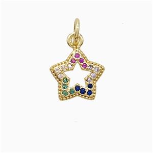 Copper Pendant Pave Zircon, Gold Plated, approx 10mm
