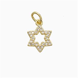 Copper Pendant Pave Zircon, Gold Plated, approx 10mm