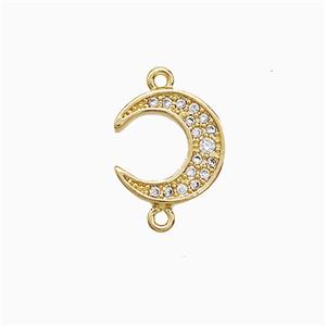Copper Connector Pave Zircon, Gold Plated, approx 11mm