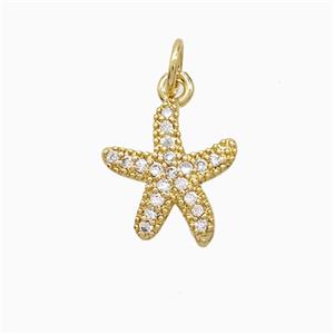 Copper Pendant Pave Zircon, Gold Plated, approx 12mm