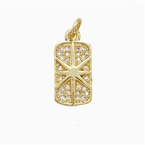 Copper Pendant Pave Zircon, Gold Plated, approx 8-14mm
