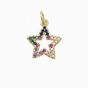Copper Pendant Pave Zircon, Gold Plated, approx 12mm