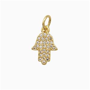 Copper Pendant Pave Zircon, Gold Plated, approx 8-10mm