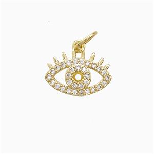 Copper Pendant Pave Zircon, Gold Plated, approx 9-13mm