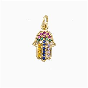 Copper Pendant Pave Zircon, Gold Plated, approx 8-12mm