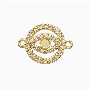 Copper Connector Pave Zircon, Gold Plated, approx 15mm