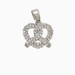 Copper Pendant Pave Zircon, Gold Plated, approx 12.5mm