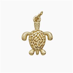 Copper Tortoise Pendant 18K Gold Plated, approx 13.5-15mm