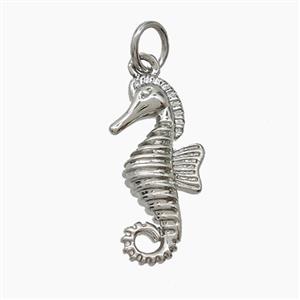 Copper Seahorse Pendant Platinum Plated, approx 9-18mm