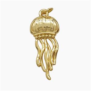 Copper Jellyfish Pendant 18K Gold Plated, approx 11-25mm