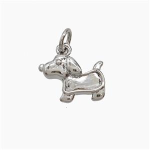 Copper Dog Pendant Platinum Plated, approx 10-12mm