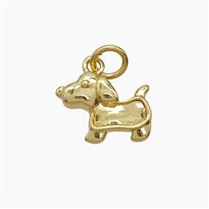Copper Dog Pendant Gold Plated, approx 10-12mm