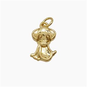 Copper Dog Pendant Gold Plated, approx 9.5-13mm