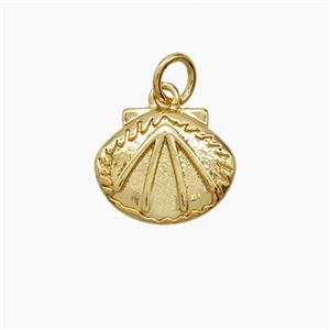 Copper Scallop Shell Pendant Gold Plated, approx 13mm