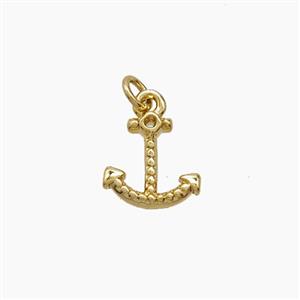 Copper Anchor Pendant Gold Plated, approx 8mm