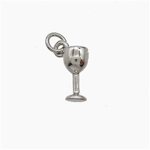 Copper Wine Glass Charms Pendant Platinum Plated, approx 4-8mm