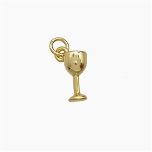 Copper Wine Glass Charms Pendant Gold Plated, approx 4-8mm