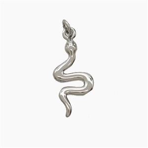 Copper Snake Pendant Platinum Plated, approx 8-16mm
