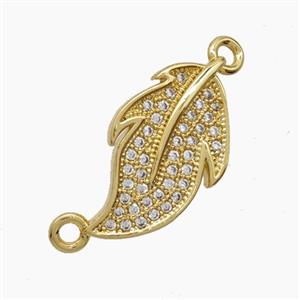Copper Pendant Pave Zircon, Gold Plated, approx 11-20mm