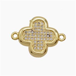 Copper Pendant Pave Zircon, Gold Plated, approx 16mm