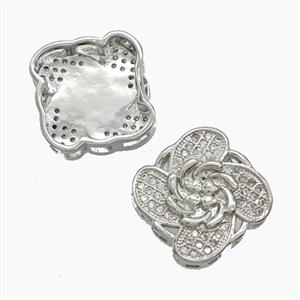 Copper Pendant Pave Zircon, Gold Plated, approx 14-17mm