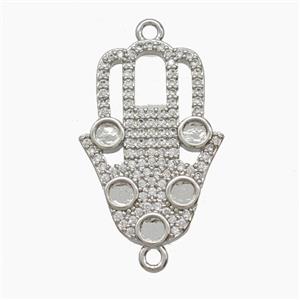 Copper Pendant Pave Zircon, Gold Plated, approx 17-24mm