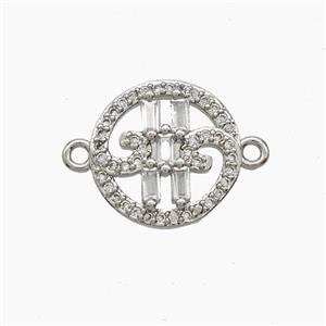 Copper Pendant Pave Zircon, Gold Plated, approx 14mm