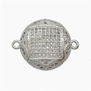 Copper Pendant Pave Zircon, Gold Plated, approx 17mm