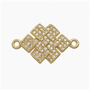 Copper Pendant Pave Zircon, Gold Plated, approx 13.5-17mm