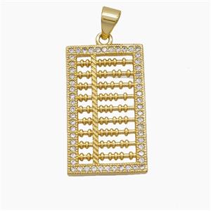 Copper Pendant Pave Zircon, Gold Plated, approx 15-25mm