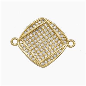 Copper Pendant Pave Zircon, Gold Plated, approx 18mm