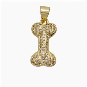 Copper Pendant Pave Zircon, Gold Plated, approx 9-16mm