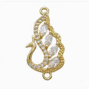 Copper Pendant Pave Zircon, Gold Plated, approx 16-25mm