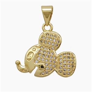 Copper Pendant Pave Zircon, Gold Plated, approx 13-18mm