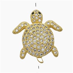 Copper Pendant Pave Zircon, Gold Plated, approx 19-20mm