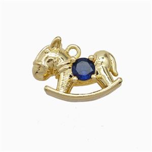 Copper Trojanhorse Pendant Pave Zirconia Gold Plated, approx 10-14mm