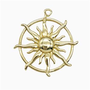 Copper Sun Pendant Gold Plated, approx 25mm