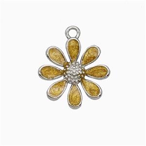 Copper Pendant Pave Zircon, Gold Plated, approx 15mm