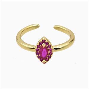 Copper Eye Rings Pave Zirconia Crystal Glass Gold Plated, approx 6-9.5mm, 18mm dia