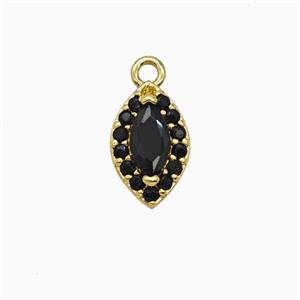 Copper Eye Pendant Pave Zirconia Crystal Glass Gold Plated, approx 6-9.5mm