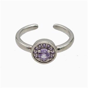 Copper Rings Pave Zirconia Crystal Glass Platinum Plated, approx 9mm, 18mm dia