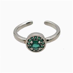 Copper Rings Pave Zirconia Crystal Glass Platinum Plated, approx 9mm, 18mm dia